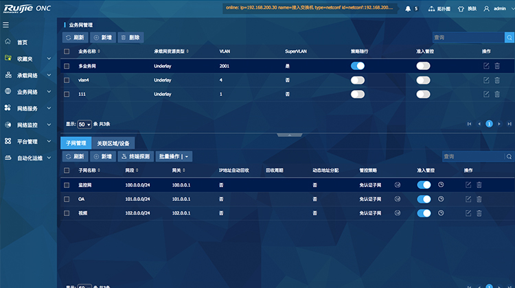 交换机极简X-泛载接入